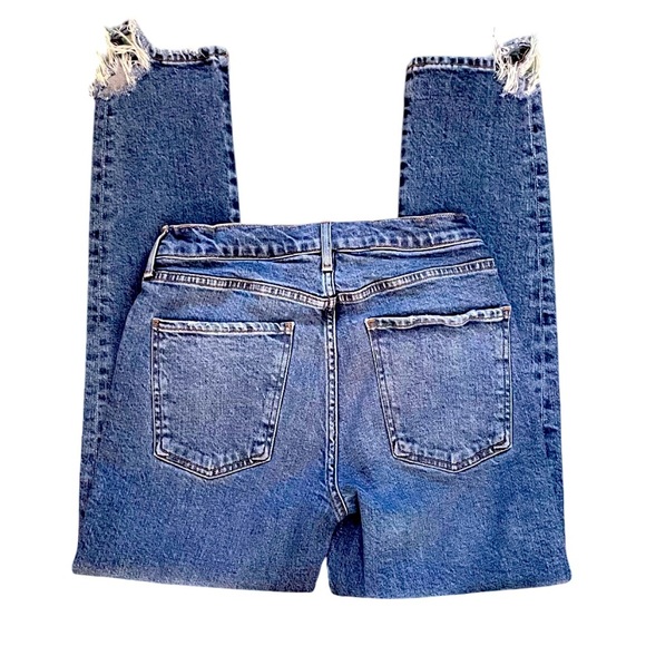 AGOLDE Toni Mid Rise Straight Leg Ankle Blue Denim Jean Distressed Hem Size 28 - Picture 8 of 13